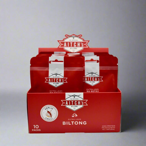 Aitch's Garlic & Chilli Extra Lean Biltong (10Pcs)